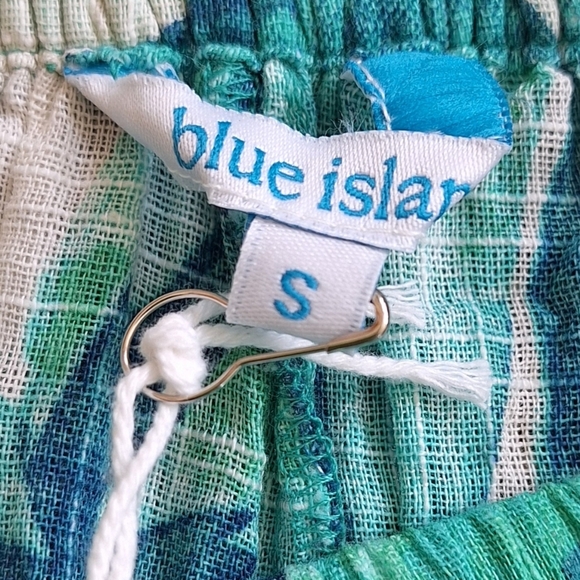 Blue Island Oversized Tropical Shorts Set Vacation Beach Coastal Cruise Summer - Picture 8 of 10